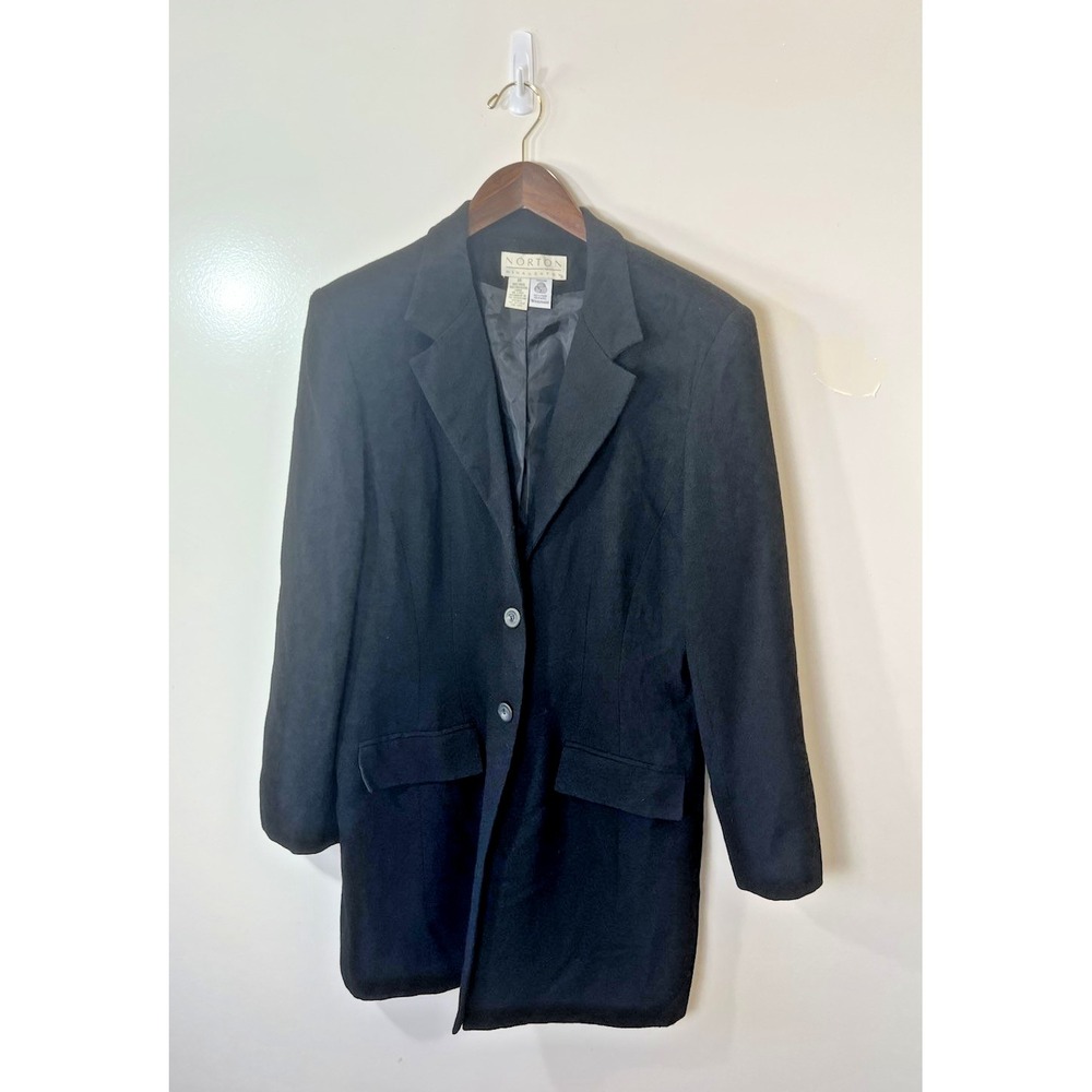 VTG Norton McNaughton Womens Long Wool Blazer Pea Coat Jacket L 14 Minimalist